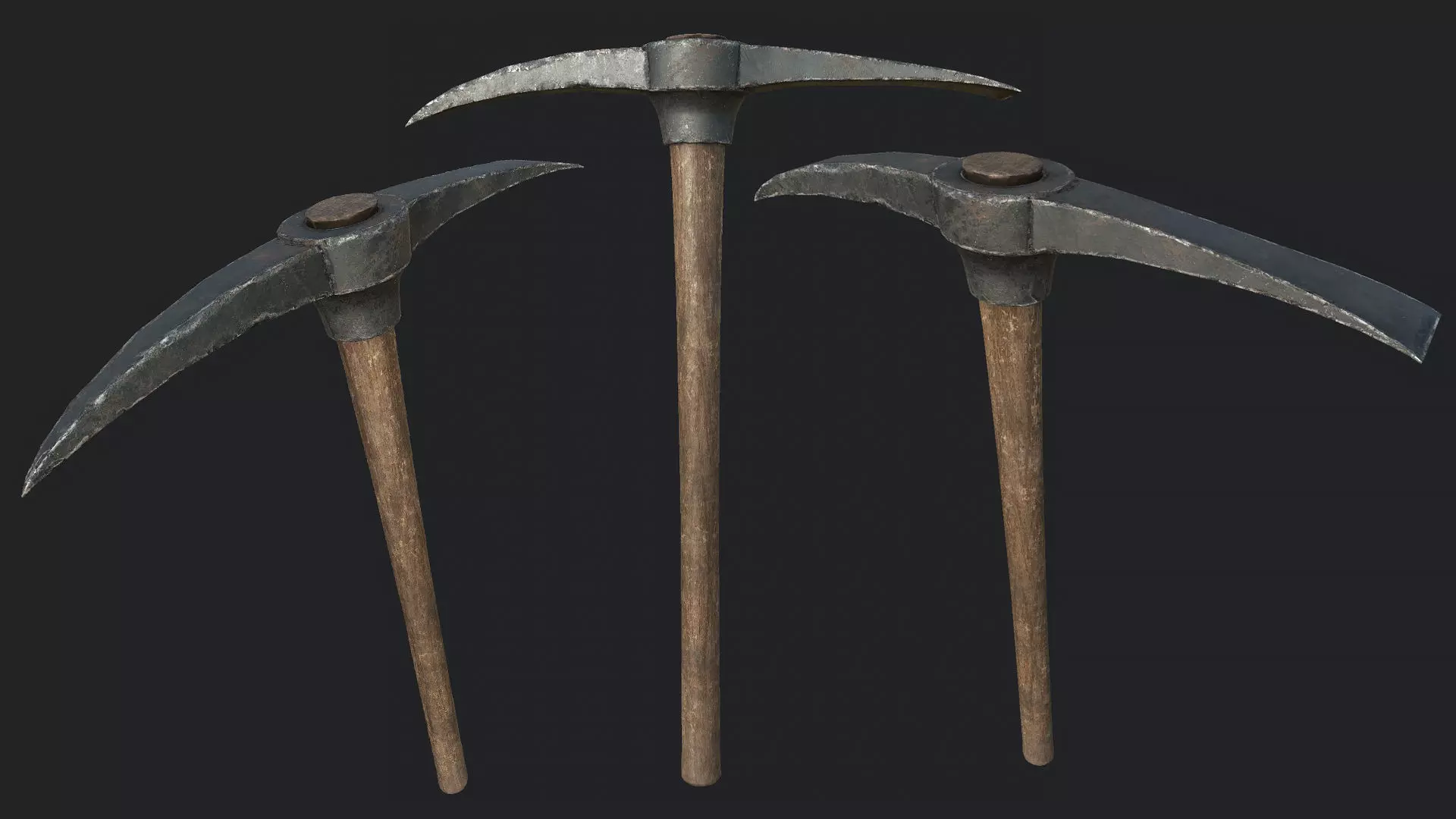 Old Pickaxe PBR Low-poly 3D model_0