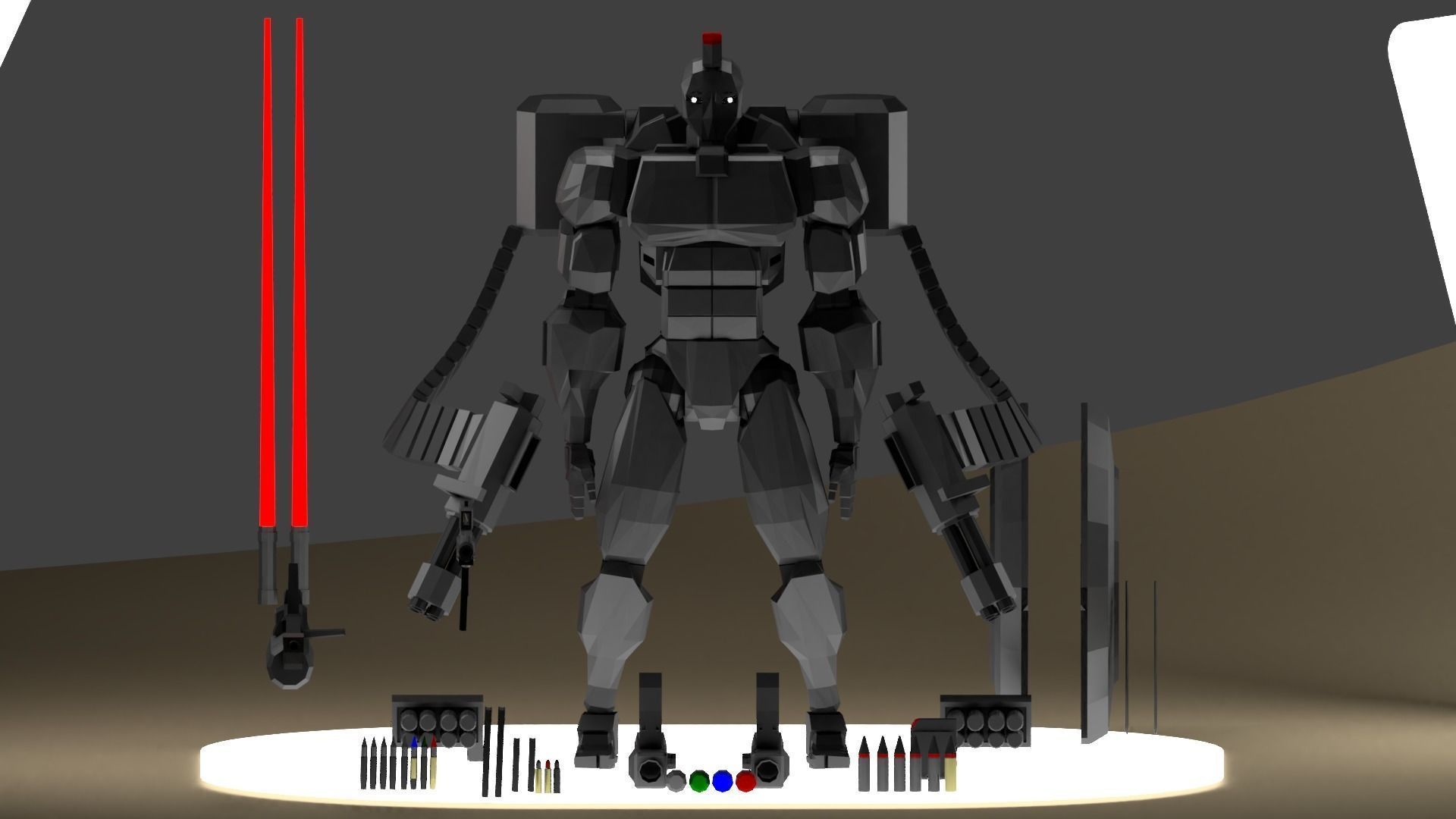 Spartan Class Mech Unit-01 Sator Low-poly 3D model_17
