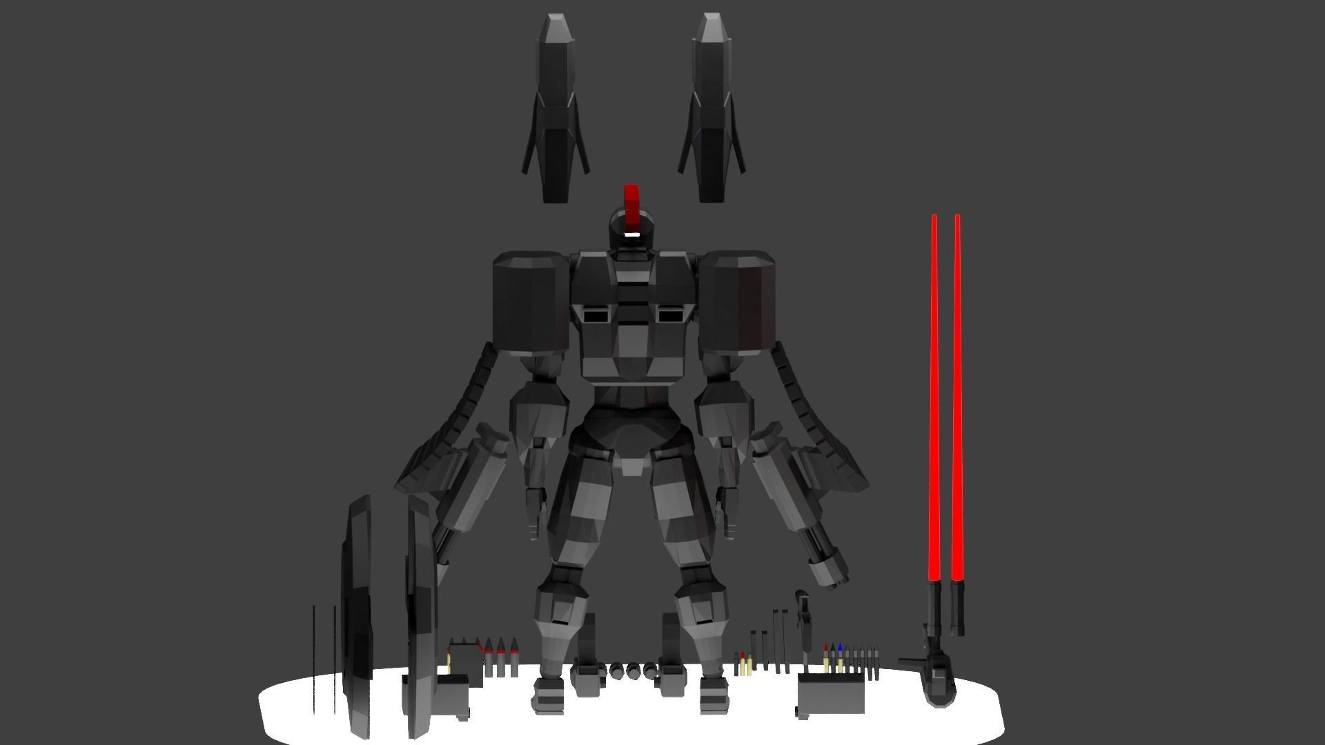 Spartan Class Mech Unit-01 Sator Low-poly 3D model_18