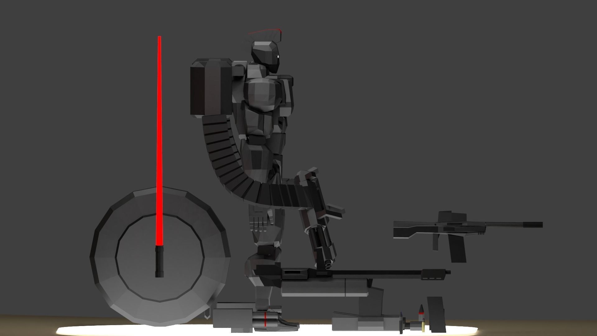 Spartan Class Mech Unit-01 Sator Low-poly 3D model_19