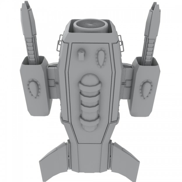 medium sentry drone 3D model_4