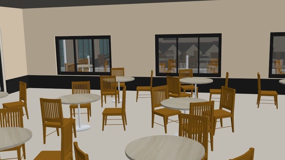 Casual Coffee Place Shop 3D low poly Low-poly 3D model_2