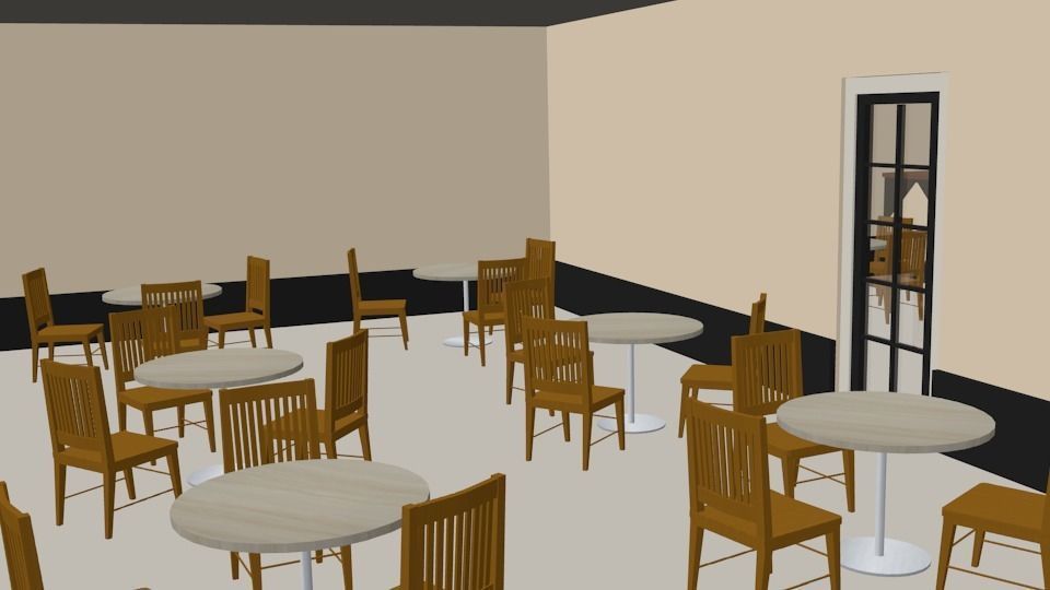 Casual Coffee Place Shop 3D low poly Low-poly 3D model_5
