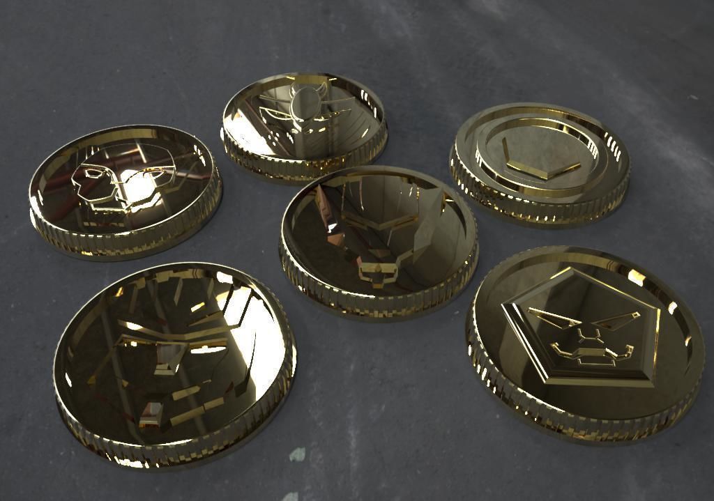 LOST GALAXY POWER RANGERS COINS 3D print model_1