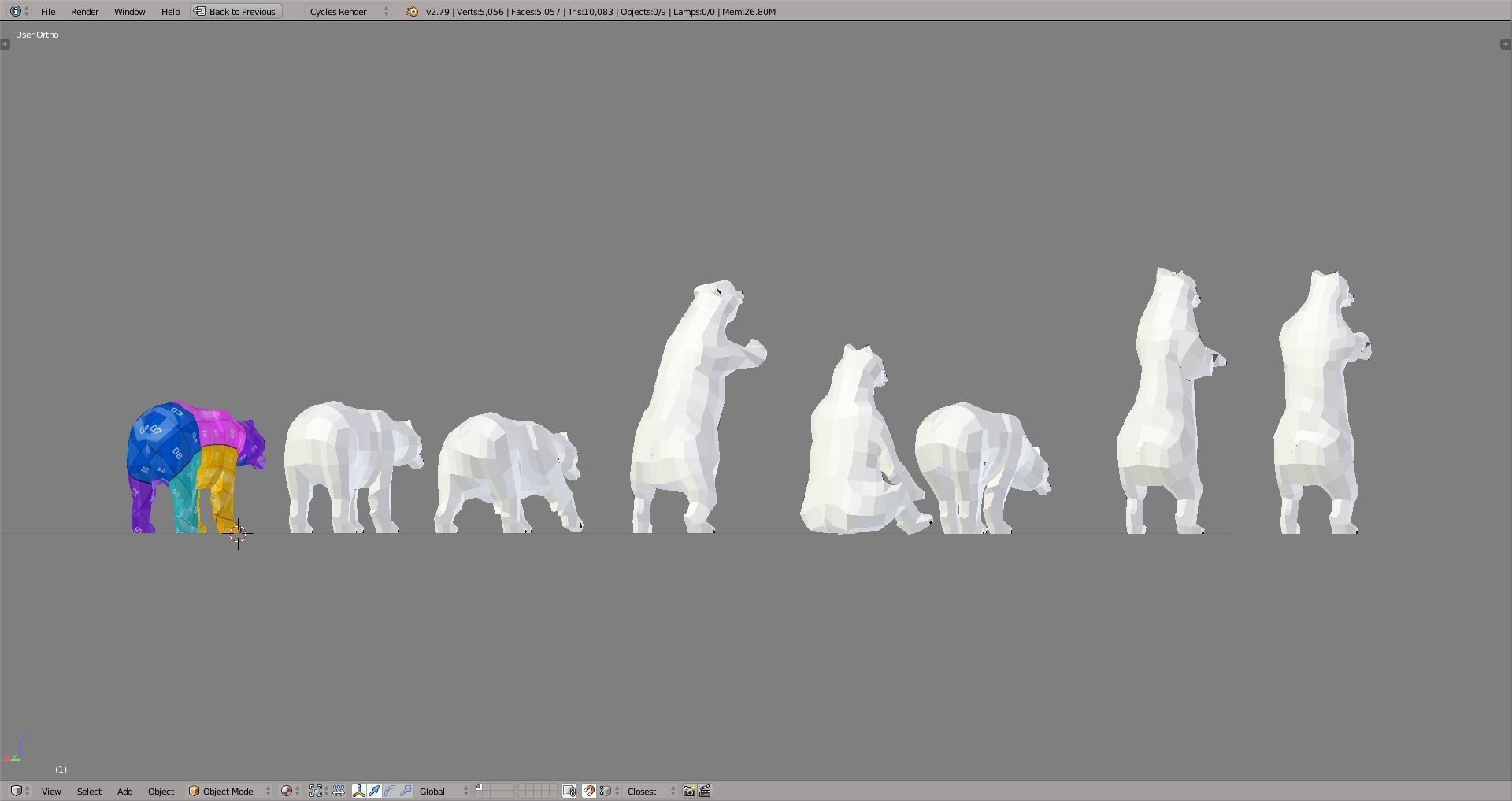 Polar Bear Low-poly 3D model_5