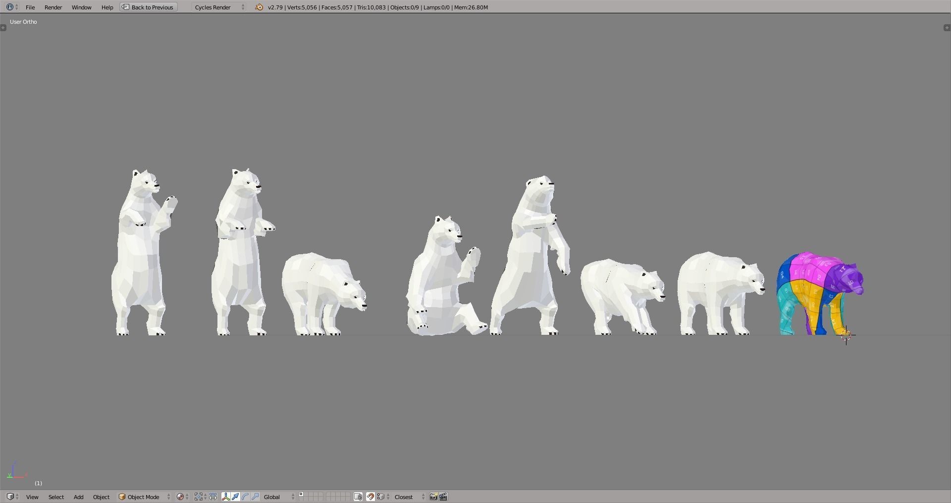 Polar Bear Low-poly 3D model_4