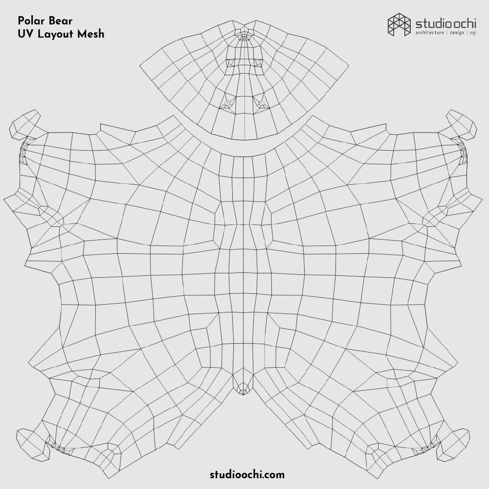 Polar Bear Low-poly 3D model_8