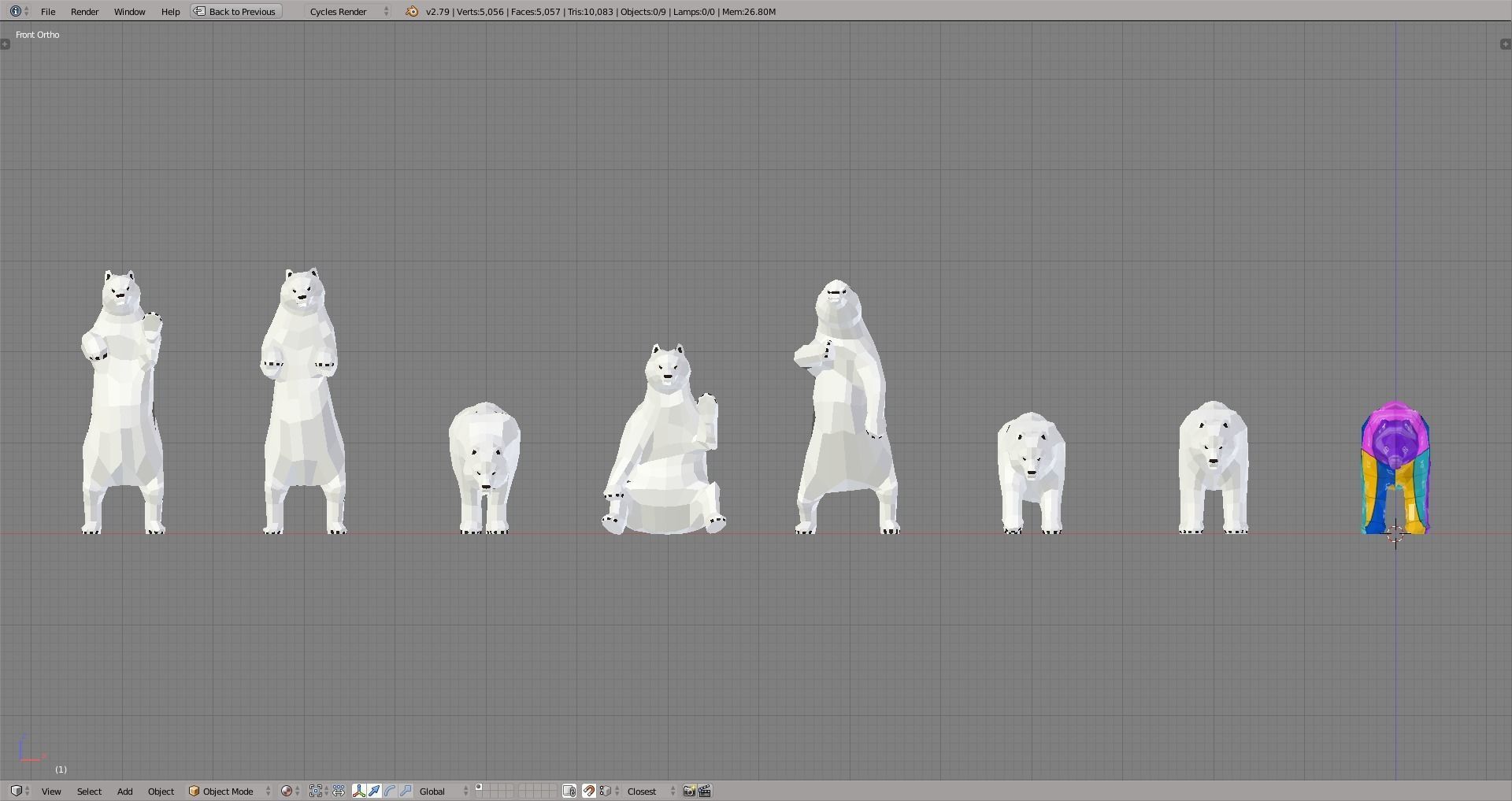 Polar Bear Low-poly 3D model_2