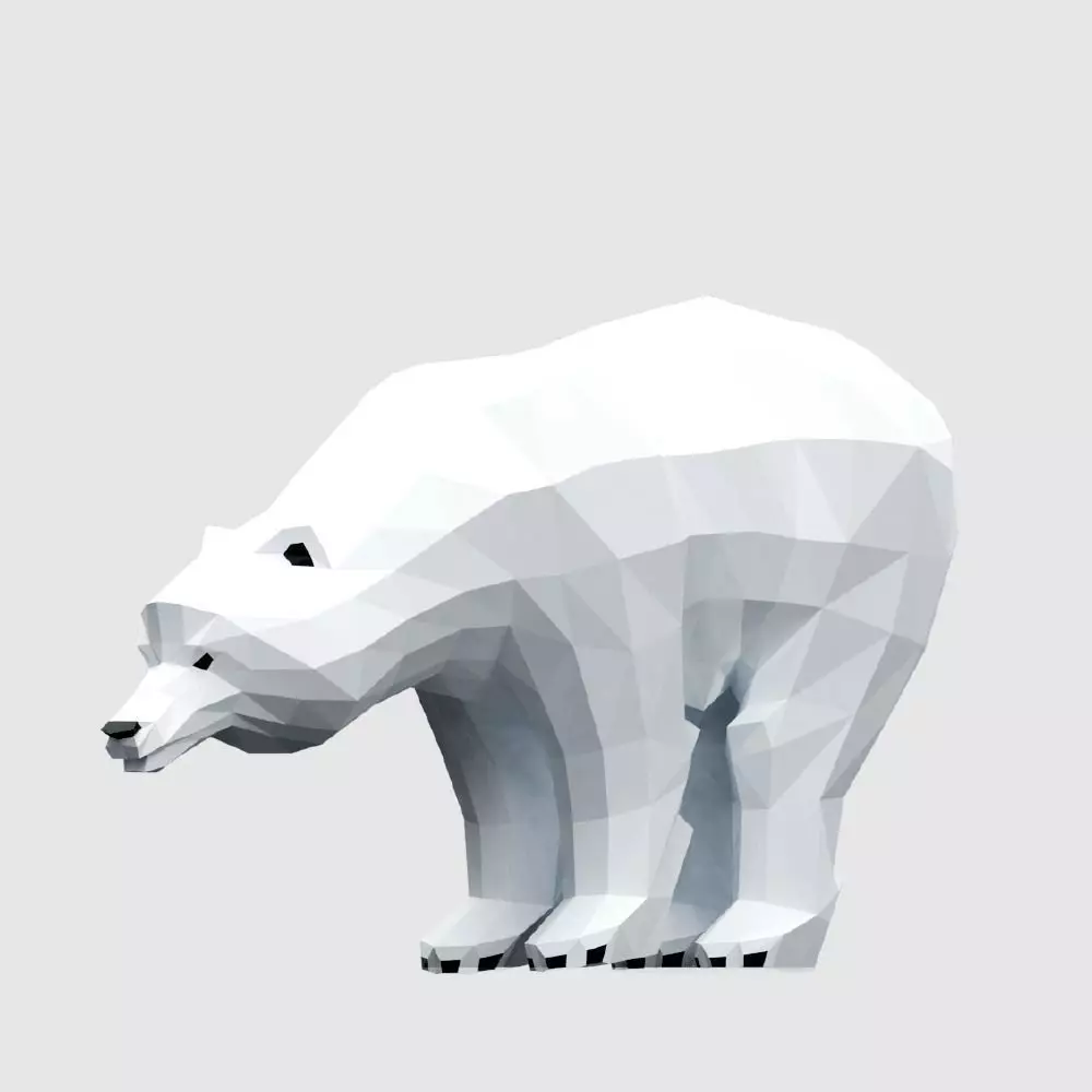 Polar Bear Low-poly 3D model_0