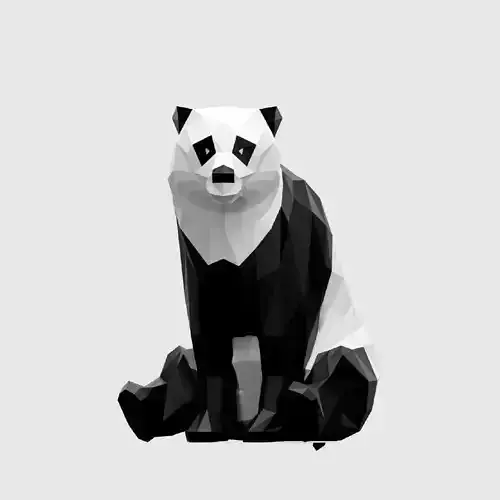 Panda Bear Low-poly 3D model