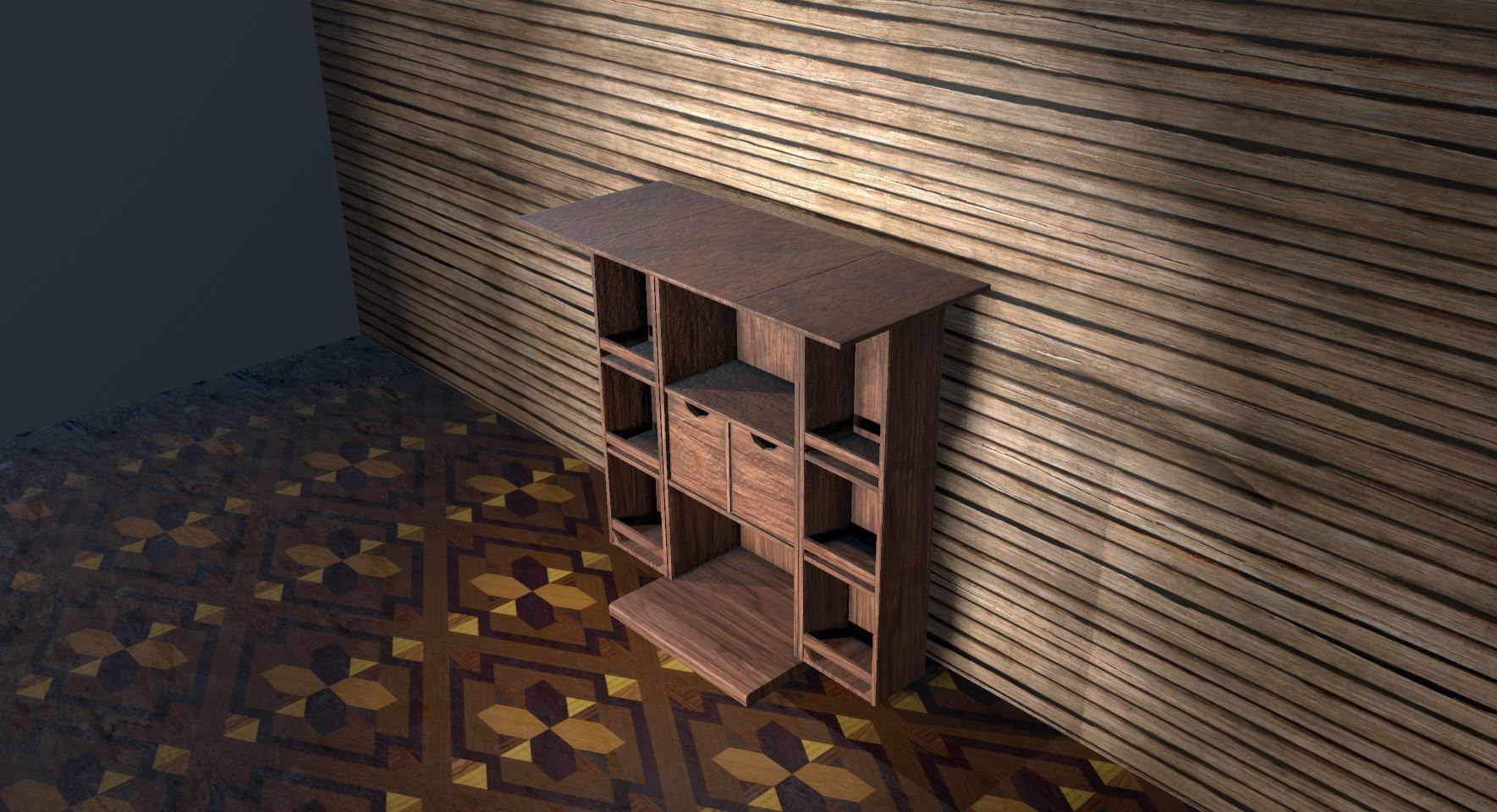 Dining Room - Bar Table Furniture Low poly 3d Model Low-poly 3D model_3