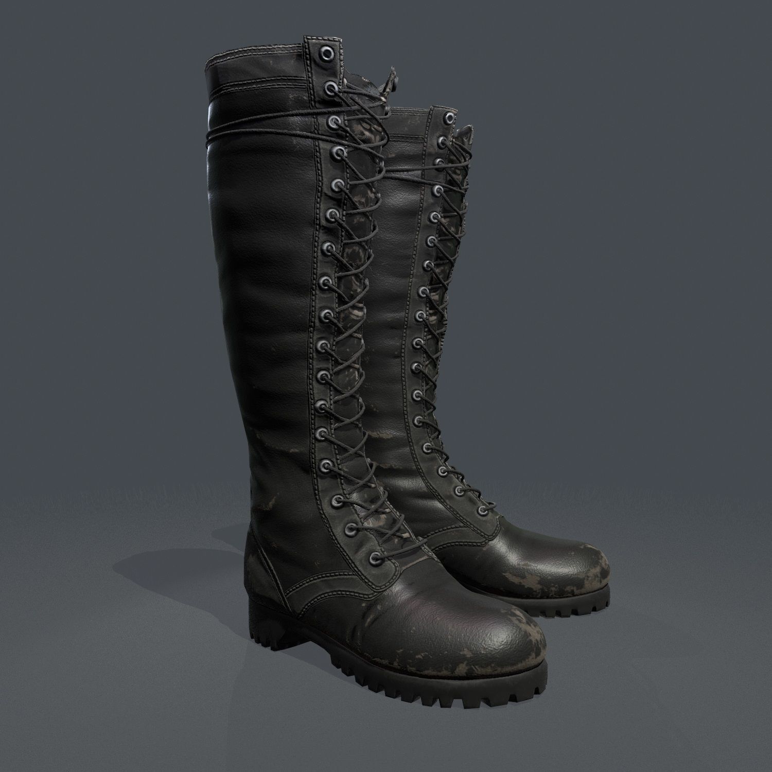 Leather Boots  Low-poly 3D model_1
