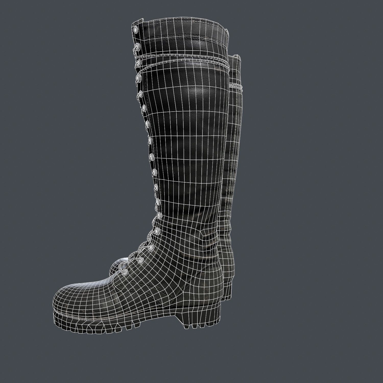 Leather Boots  Low-poly 3D model_9