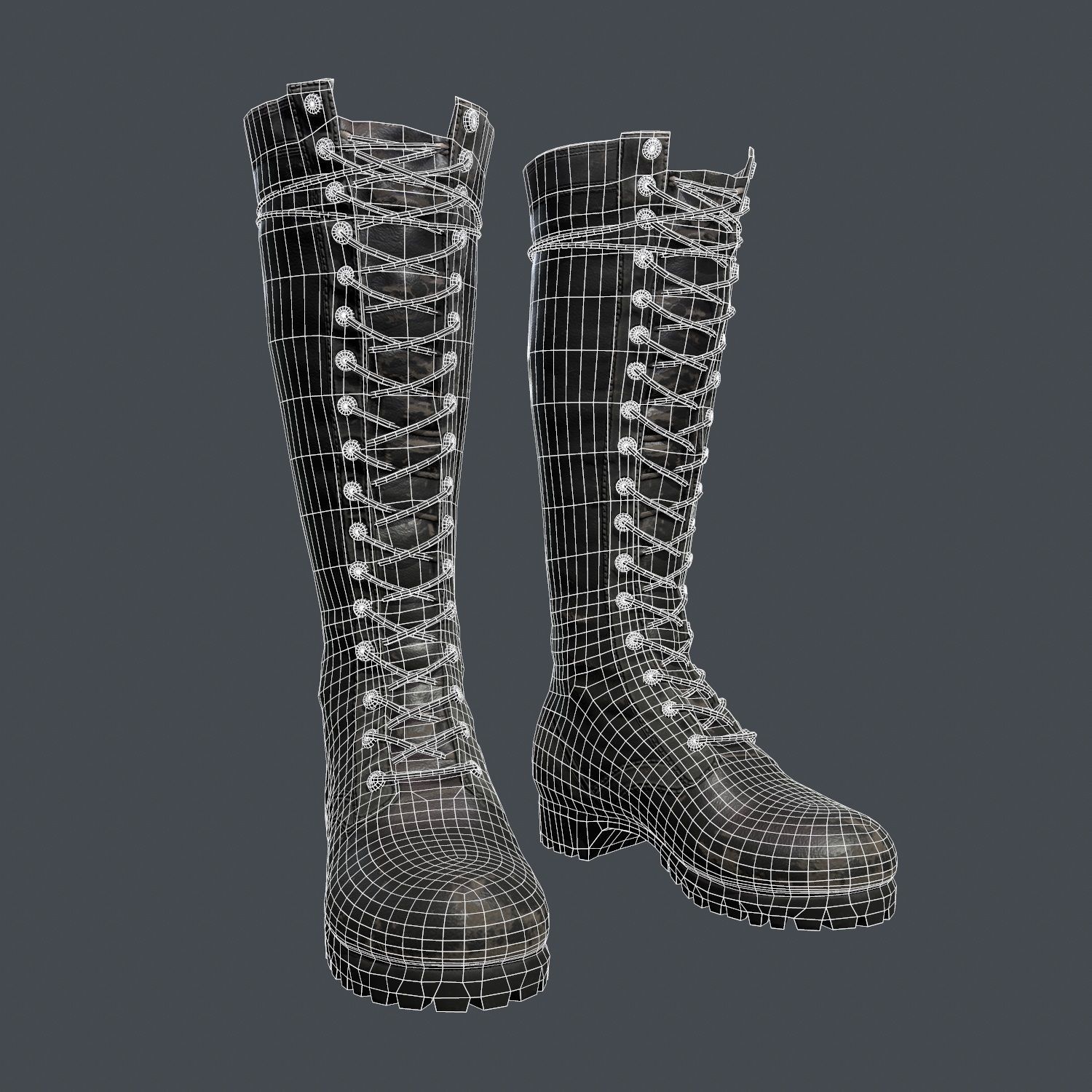 Leather Boots  Low-poly 3D model_11