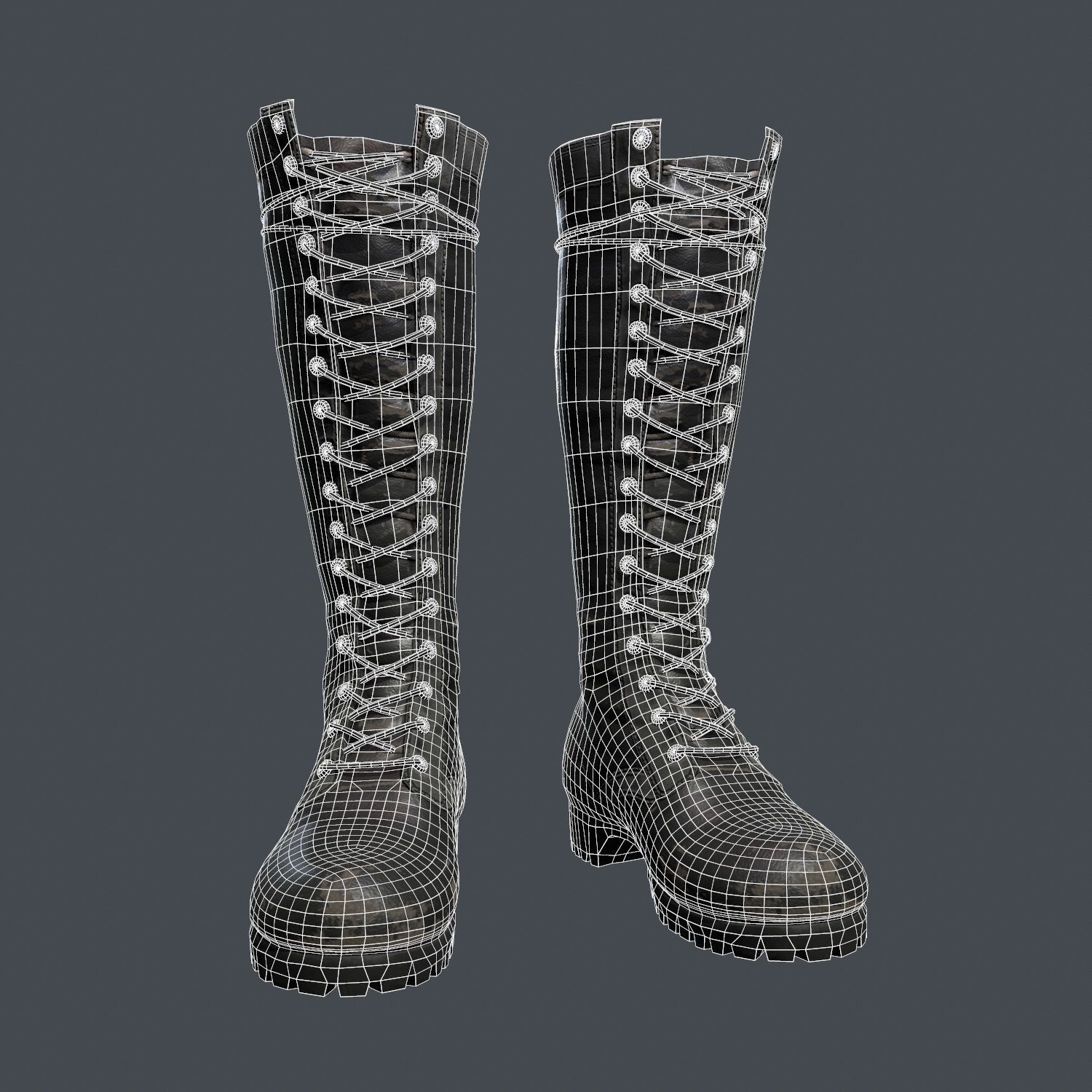 Leather Boots  Low-poly 3D model_12