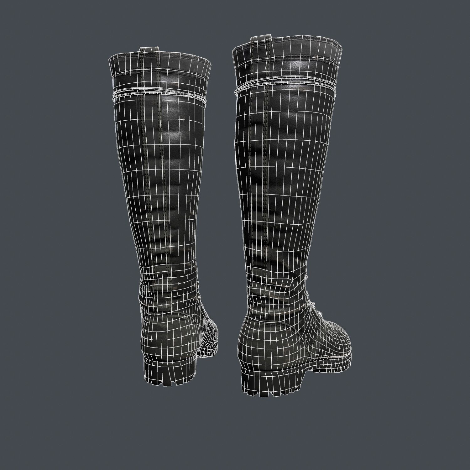 Leather Boots  Low-poly 3D model_10
