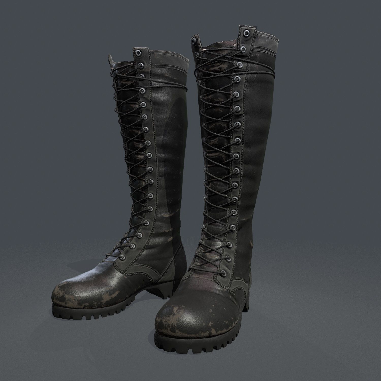 Leather Boots  Low-poly 3D model_8