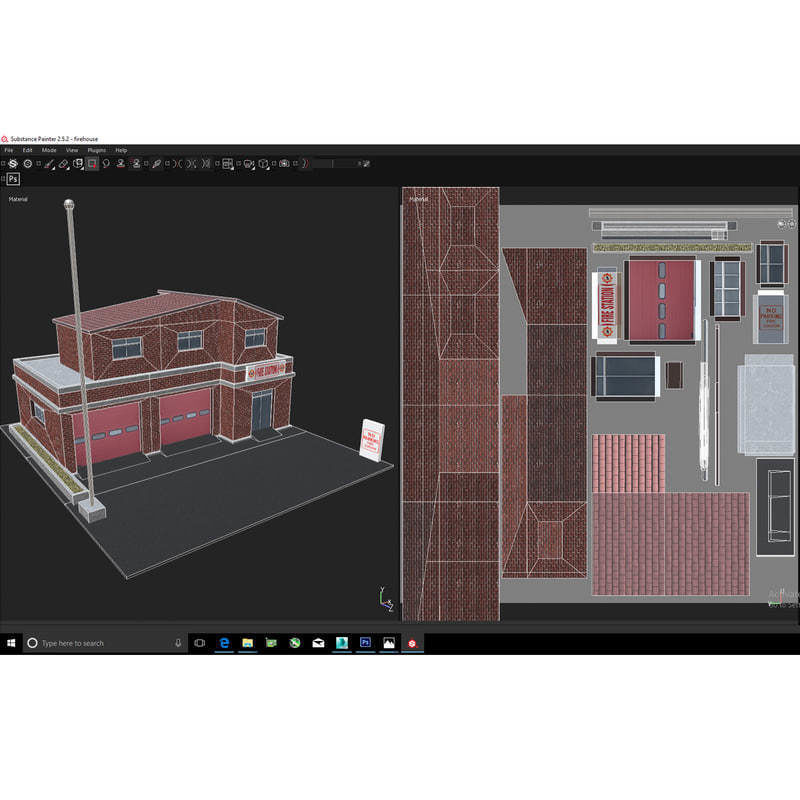 Cartoon Firestation Low-poly 3D model_8