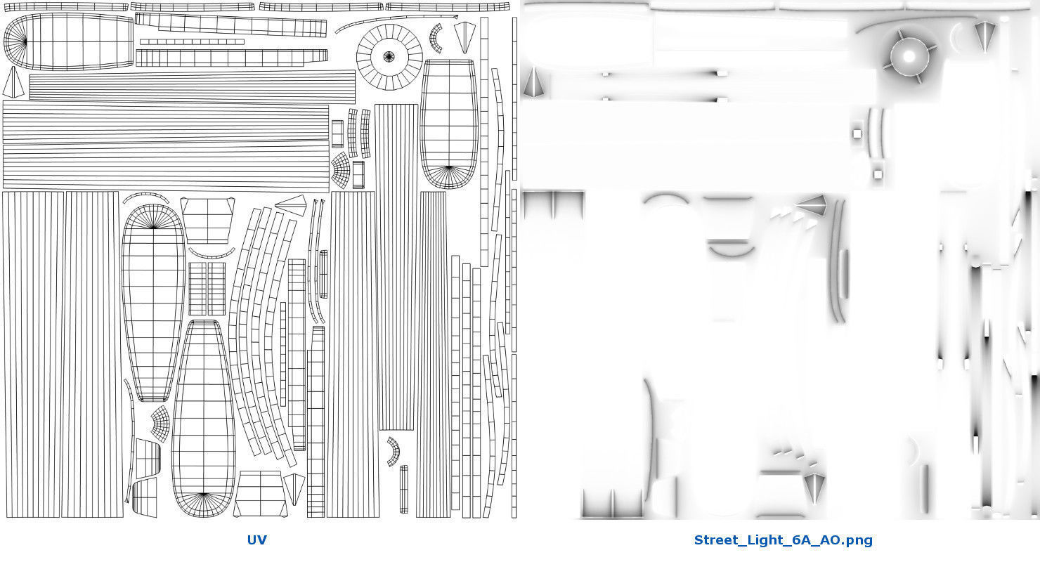 Street Light 6A Low-poly 3D model_8