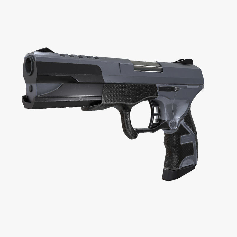 Handgun Low poly gun Low-poly 3D model_1