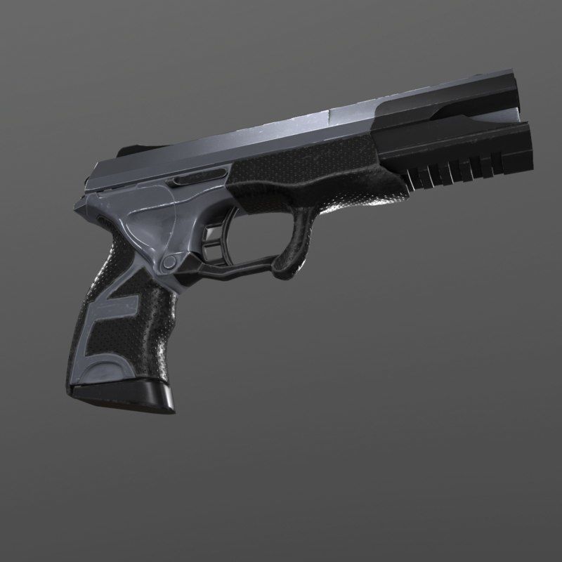 Handgun Low poly gun Low-poly 3D model_3