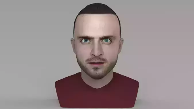 Jesse Pinkman Breaking Bad bust ready for full color 3D printing 3D print model