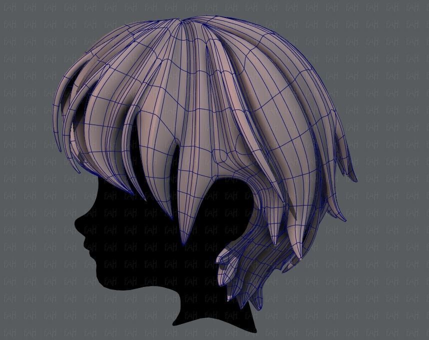 3D Hair style for boy V32 Low-poly 3D model_15