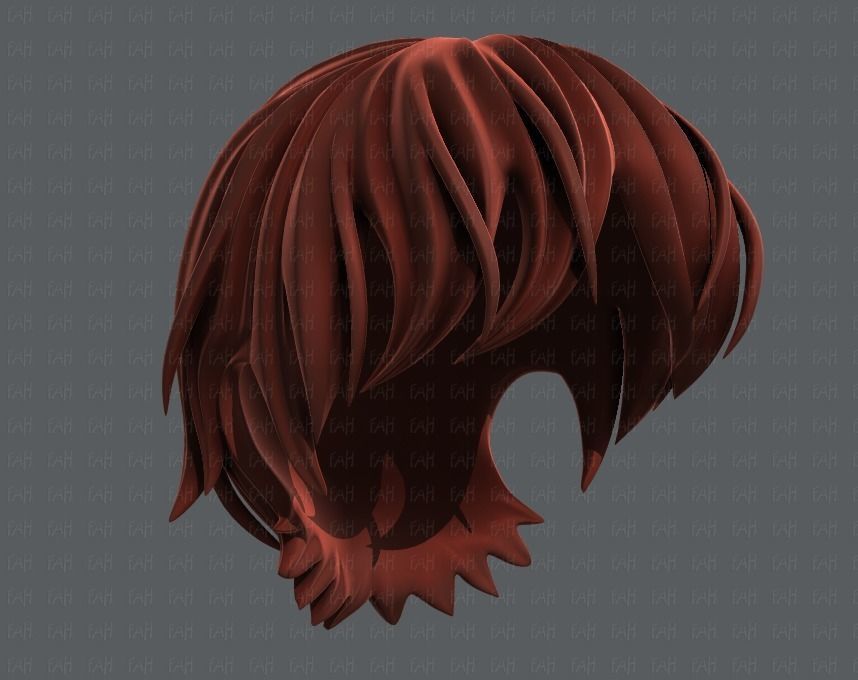 3D Hair style for boy V32 Low-poly 3D model_41
