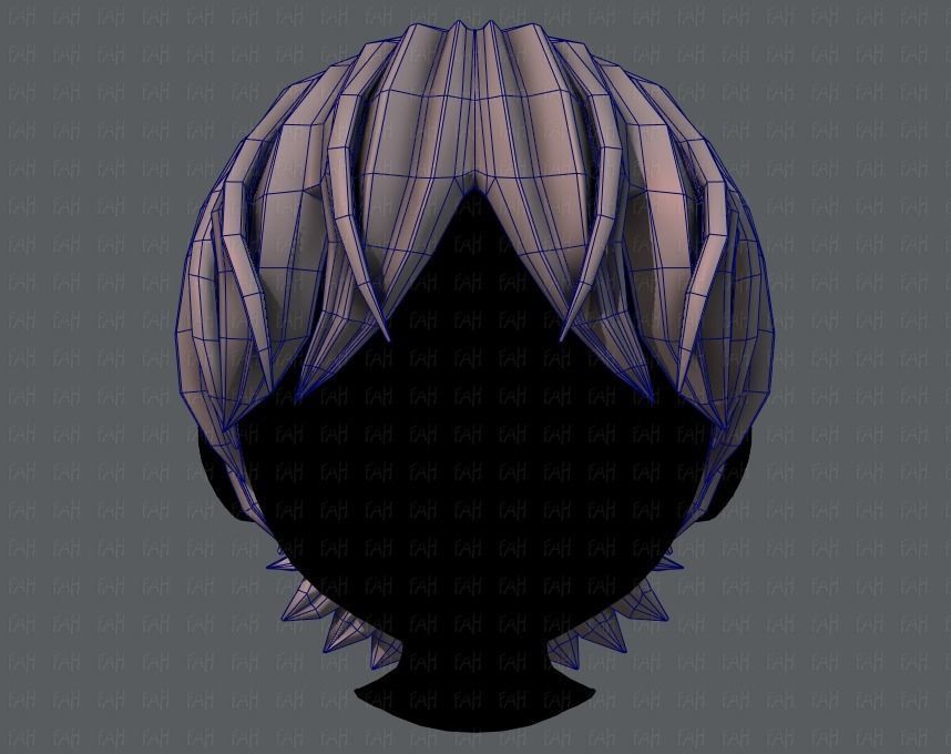 3D Hair style for boy V32 Low-poly 3D model_25