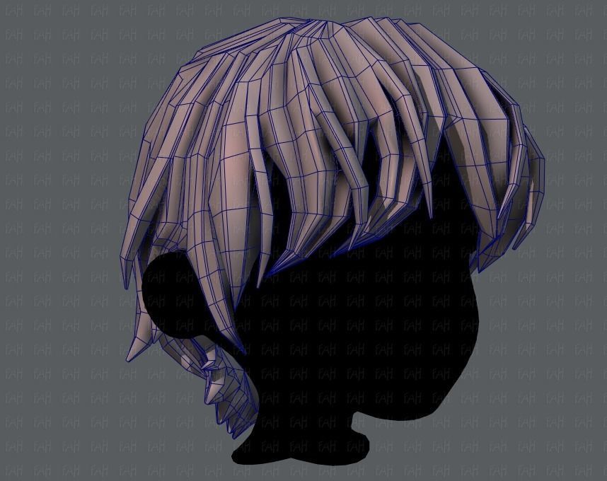 3D Hair style for boy V32 Low-poly 3D model_26