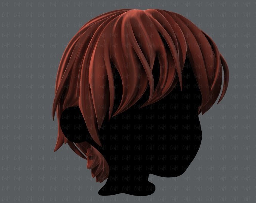 3D Hair style for boy V32 Low-poly 3D model_2