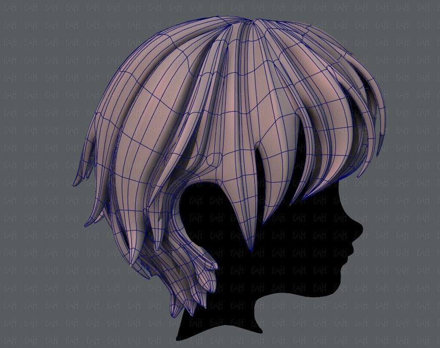 3D Hair style for boy V32 Low-poly 3D model_11