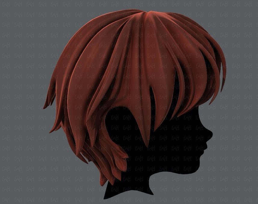 3D Hair style for boy V32 Low-poly 3D model_3