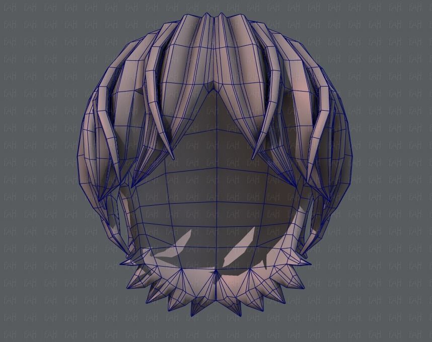 3D Hair style for boy V32 Low-poly 3D model_40