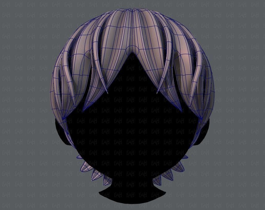 3D Hair style for boy V32 Low-poly 3D model_9