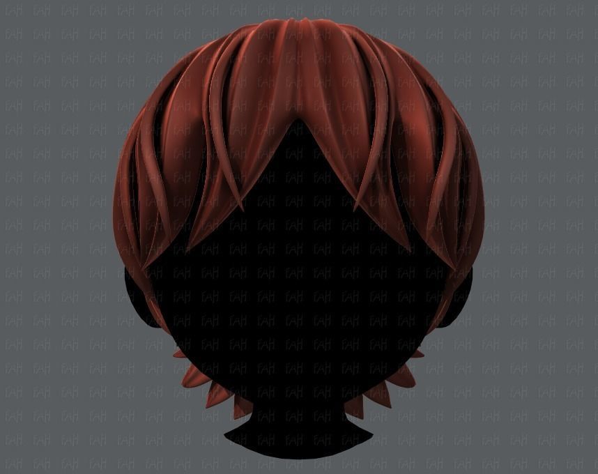 3D Hair style for boy V32 Low-poly 3D model_1