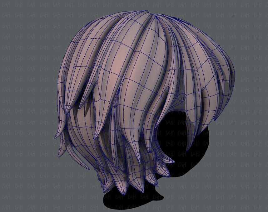 3D Hair style for boy V32 Low-poly 3D model_12