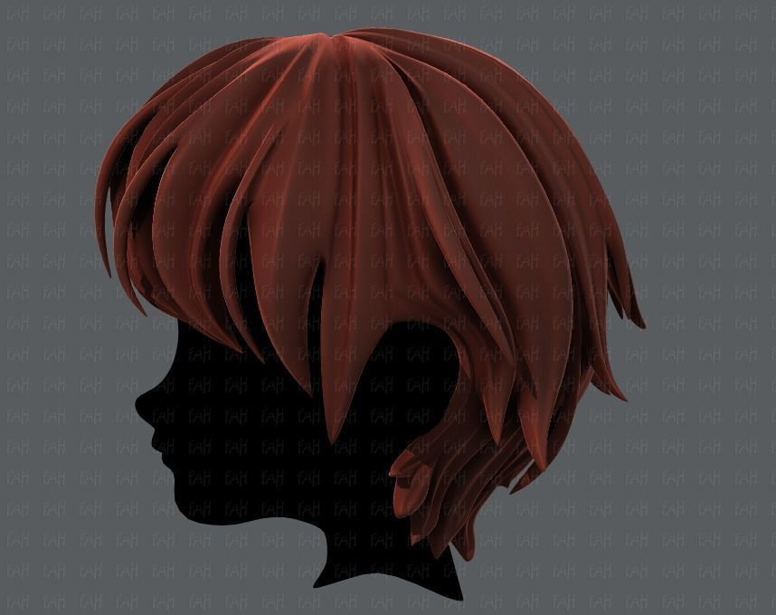 3D Hair style for boy V32 Low-poly 3D model_7