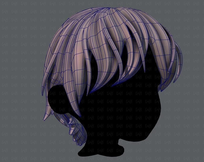 3D Hair style for boy V32 Low-poly 3D model_10