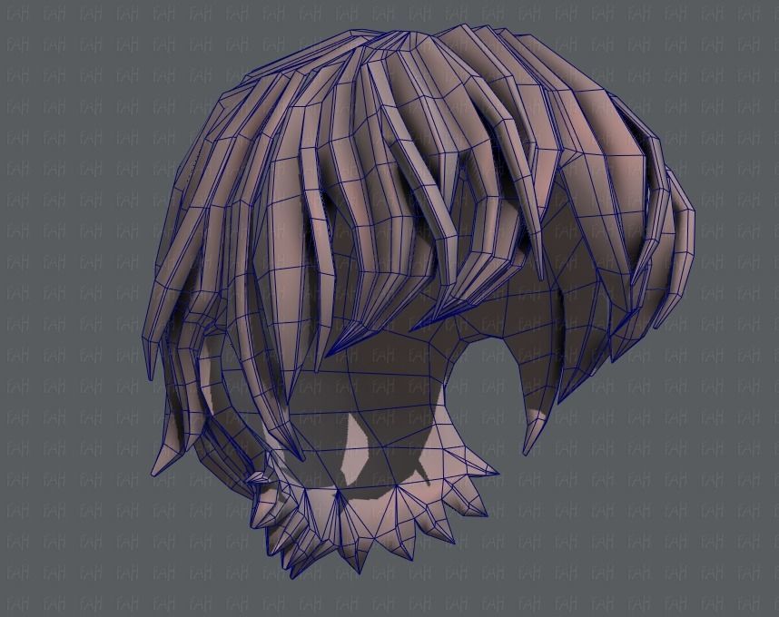3D Hair style for boy V32 Low-poly 3D model_44