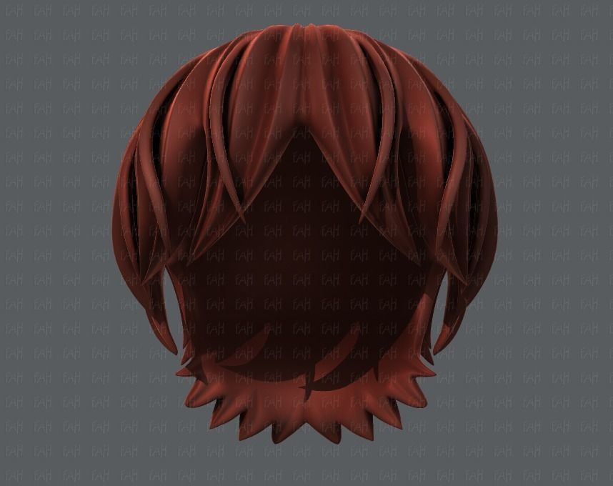 3D Hair style for boy V32 Low-poly 3D model_37