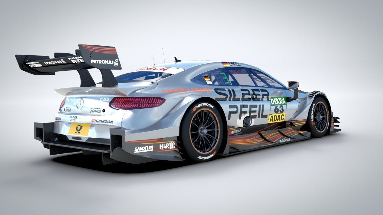 DTM AMG C63 2017 Maro Engel Silberpfeil 3D model_1