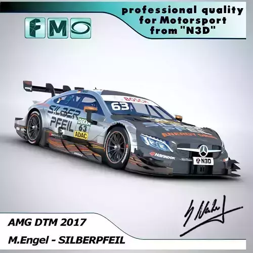 DTM AMG C63 2017 Maro Engel Silberpfeil 3D model