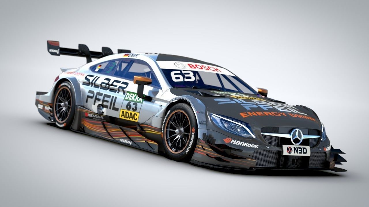 DTM AMG C63 2017 Maro Engel Silberpfeil 3D model_4