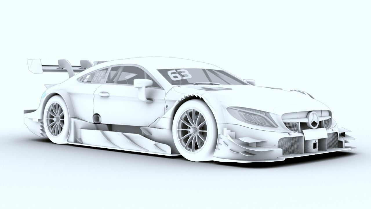 DTM AMG C63 2017 Maro Engel Silberpfeil 3D model_12