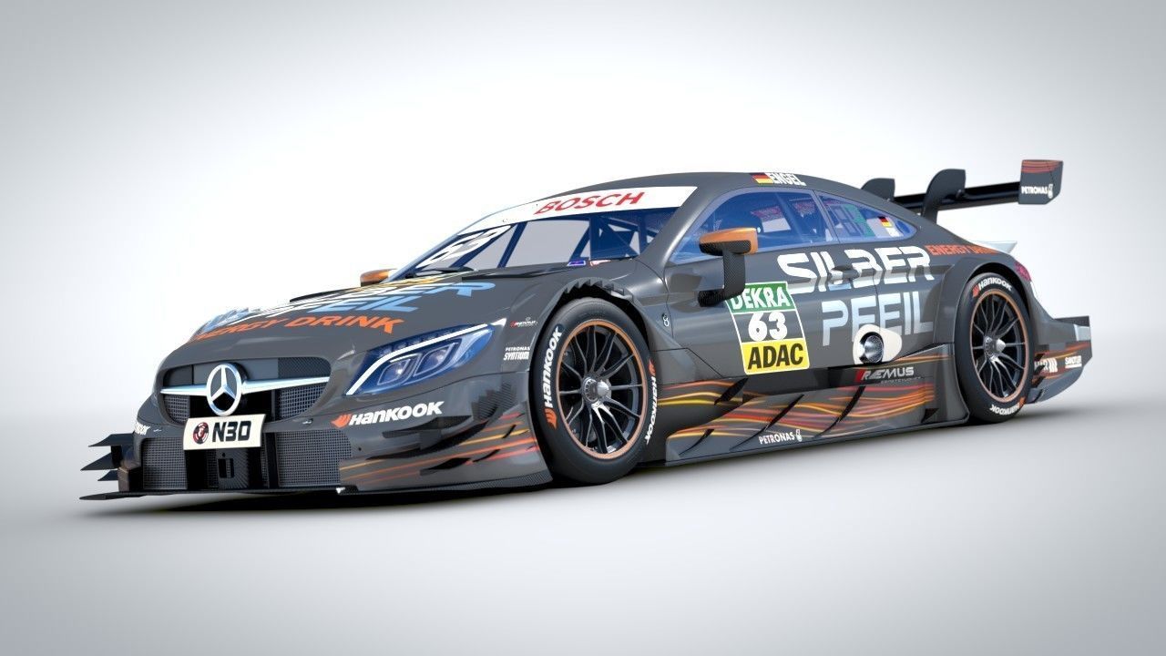 DTM AMG C63 2017 Maro Engel Silberpfeil 3D model_2