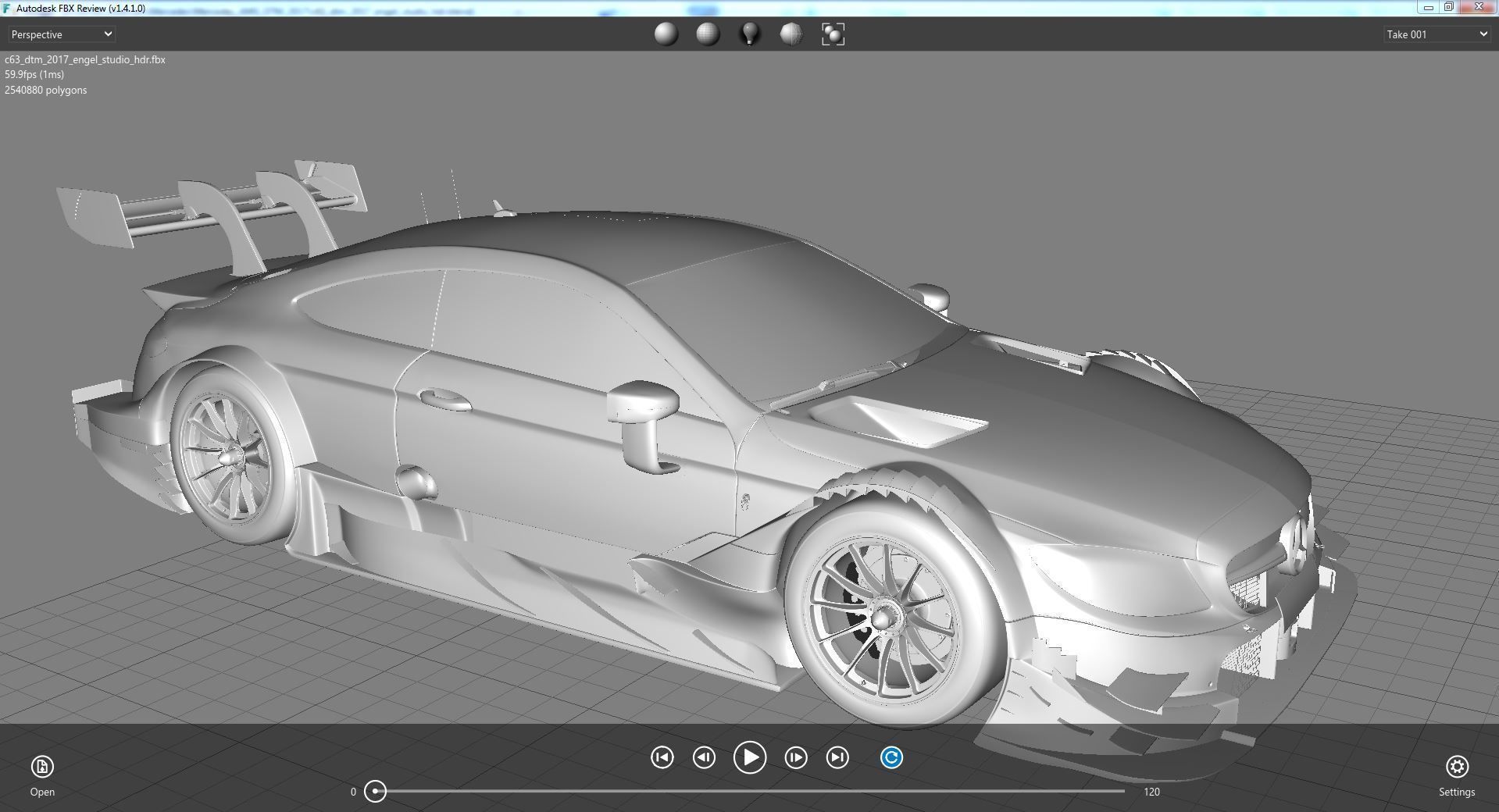 DTM AMG C63 2017 Maro Engel Silberpfeil 3D model_24
