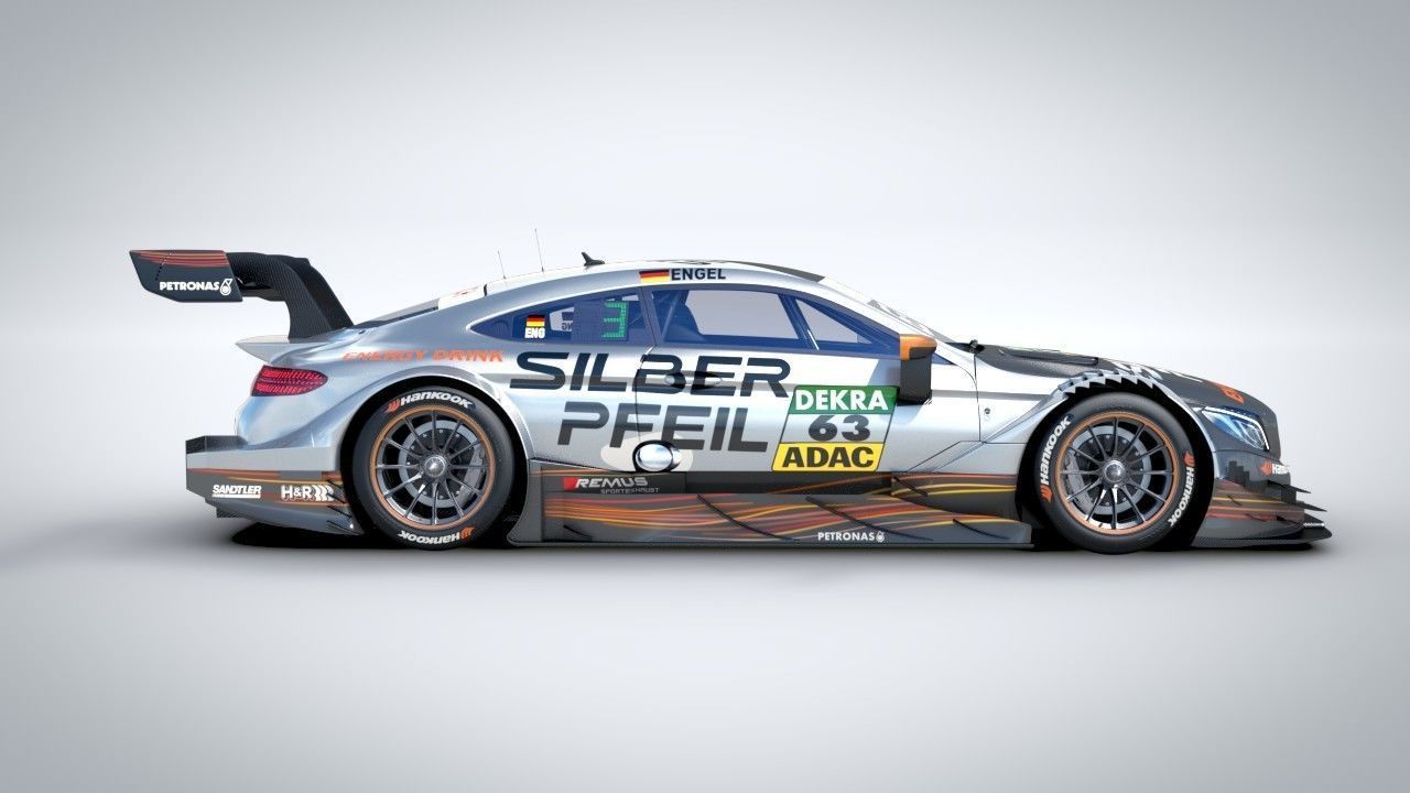 DTM AMG C63 2017 Maro Engel Silberpfeil 3D model_3