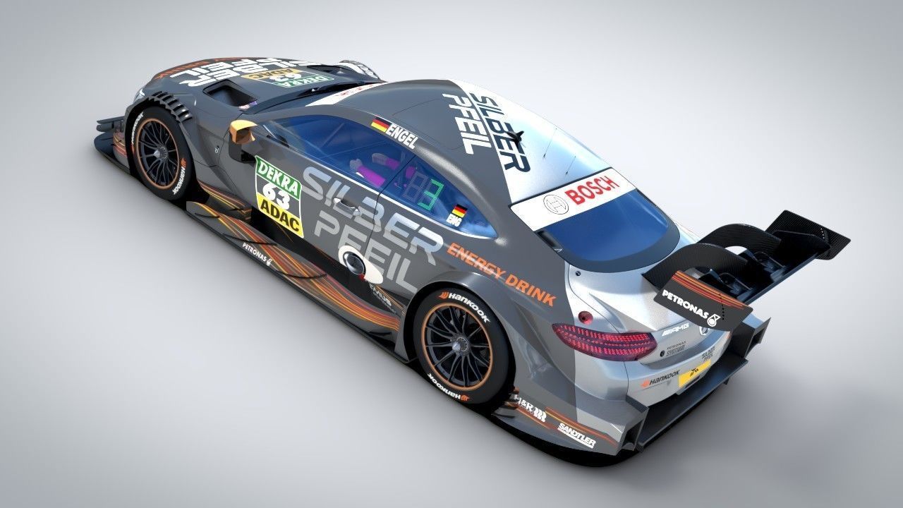 DTM AMG C63 2017 Maro Engel Silberpfeil 3D model_5