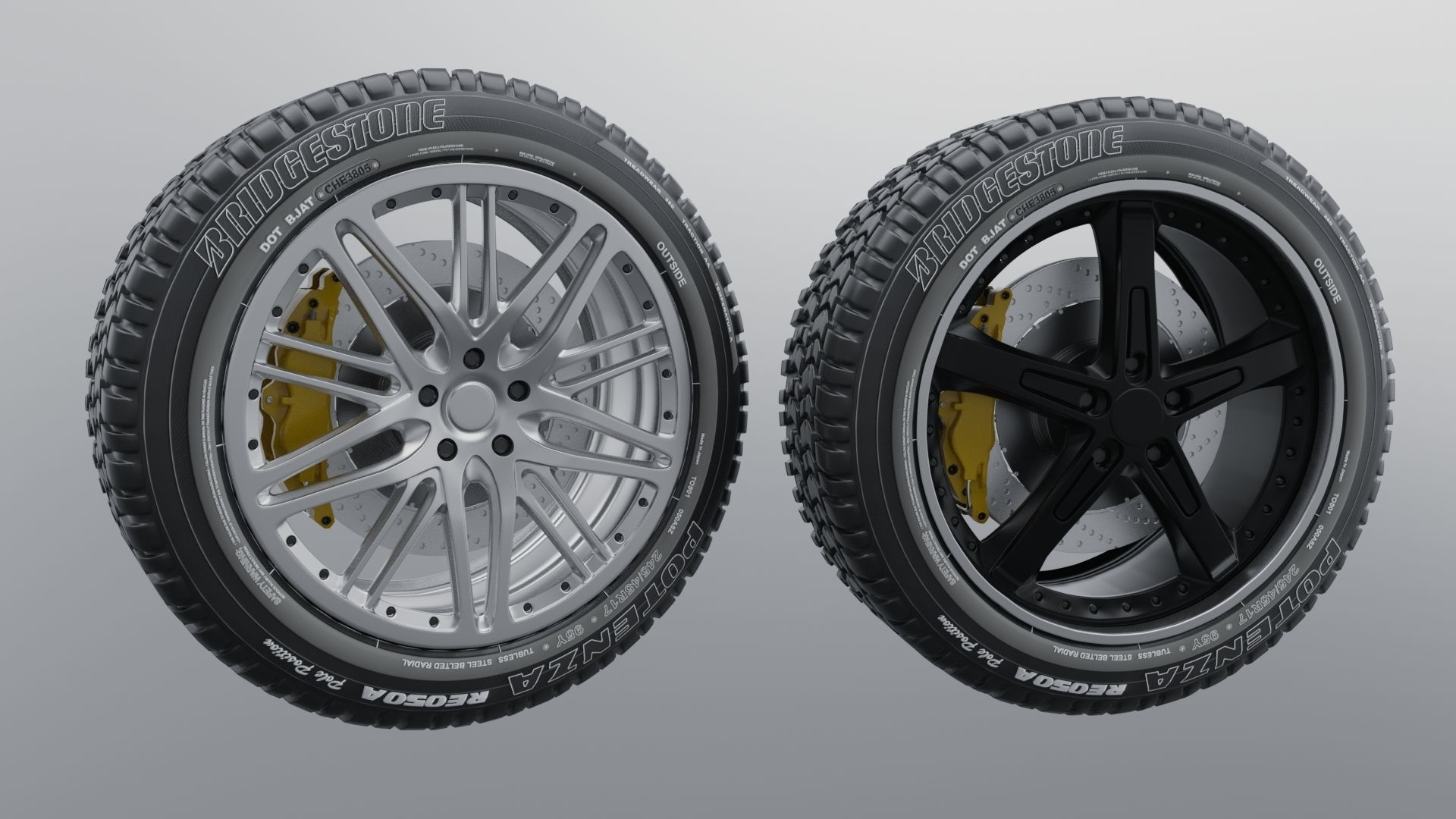 Modern sport car lowpoly 3d rims Low-poly 3D model_15